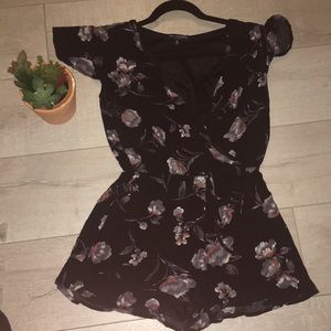 Black floral Romper